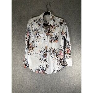 White House Black Market Top Women's 2 Floral Button Down Shirt Feminine Light‎